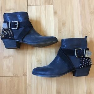 Vince Camuto Black Leather Ankle Boots